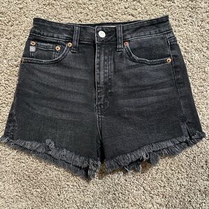 Just USA Black Frayed Hem Jean Shorts